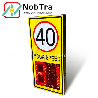 LED Display Type Radar Feedback Sign Solar Speed Limit 1 to 99kmh Weatherproof IP 54 Traffic Speed Monitoring Device for Enhanced Road Safety